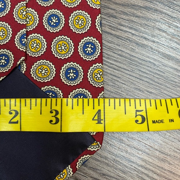 Polo Ralph Lauren Red w/ Gold & Blue Dot Tie - Picture 4 of 4